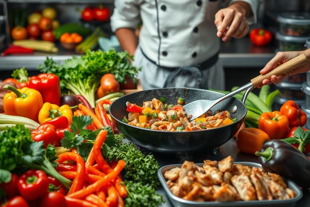 Efficient stir-frying for meal prep