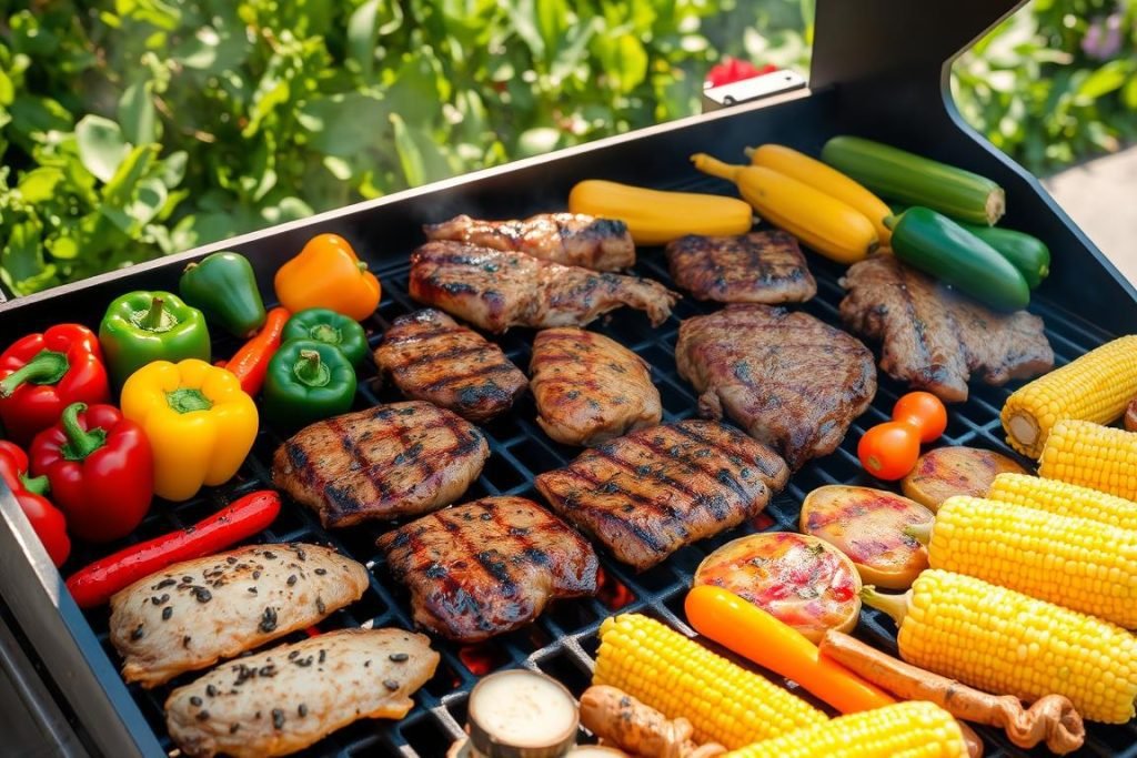Fresh ingredients on the grill