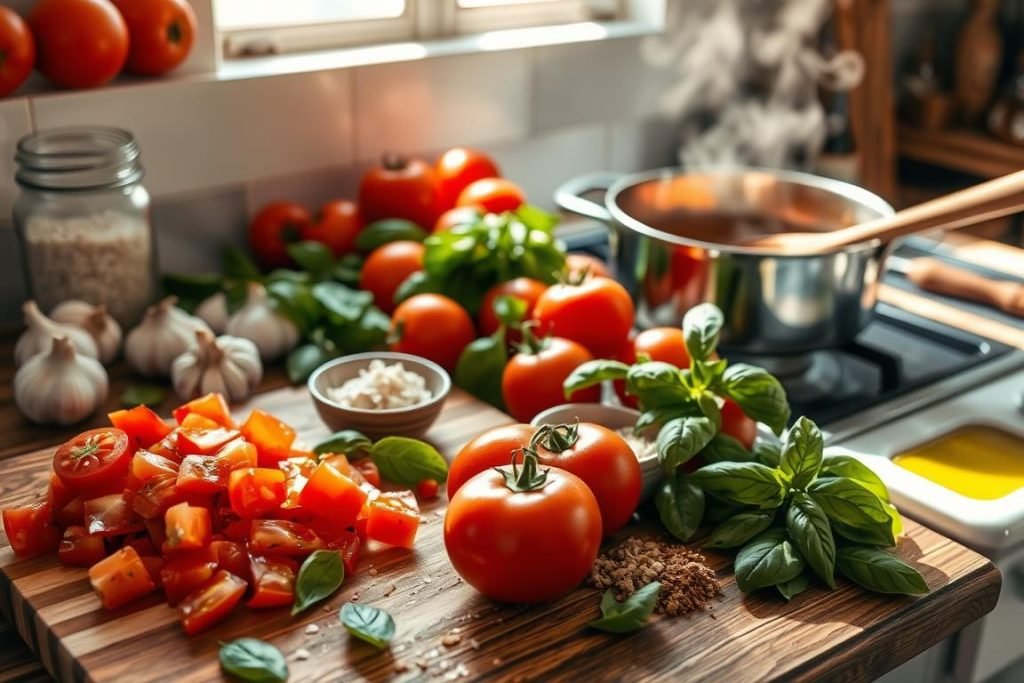 Homemade Pizza Sauce Preparation