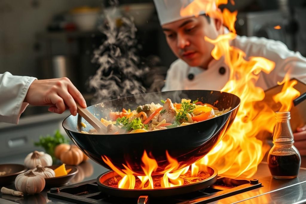Mastering high-heat cooking in wok
