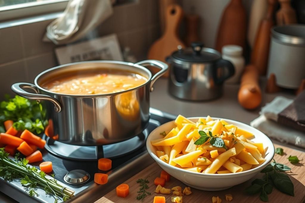 Preparing Italian Pastina Soup
