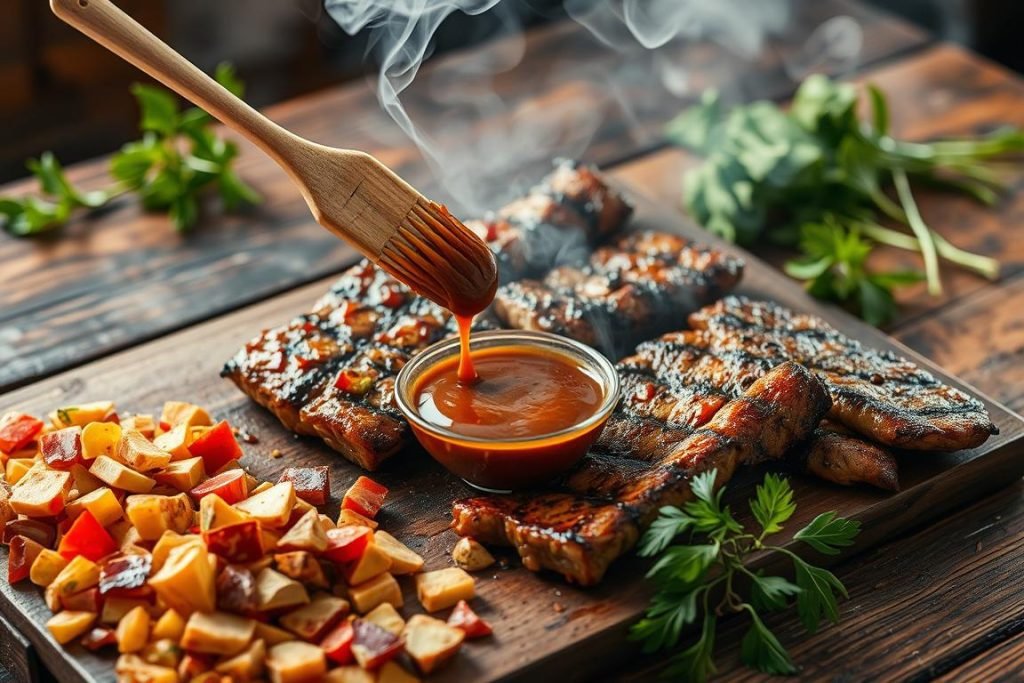 basting and wood chips for grilling