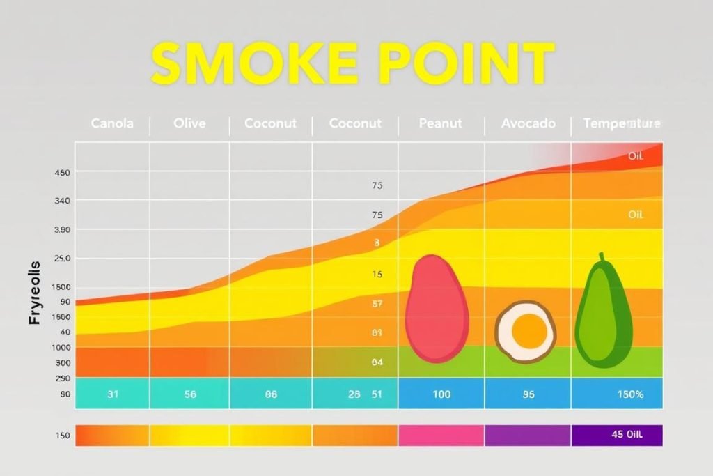 chart of smoke points of different frying oils