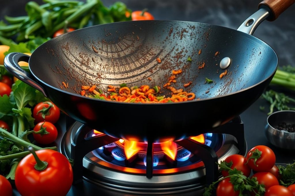 gas burner for wok cooking