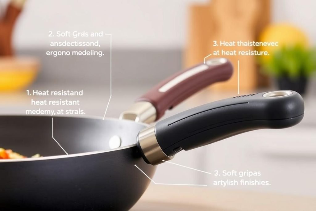 handle design of sauté pans