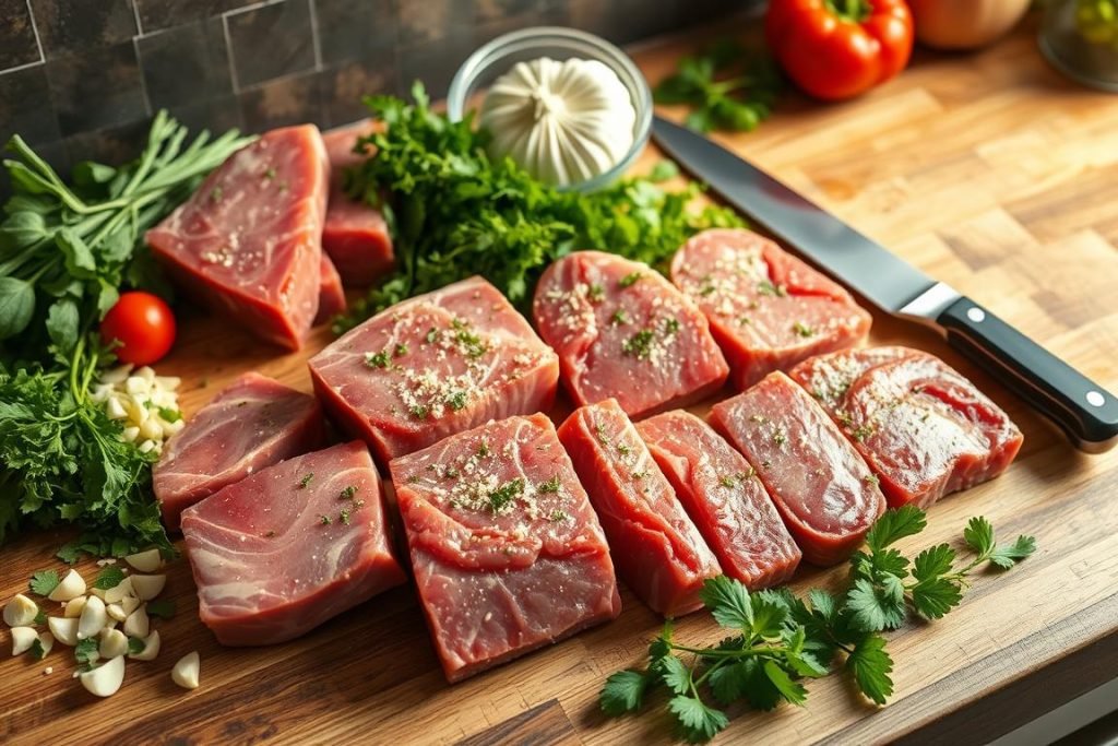 meat preparation for sautéing