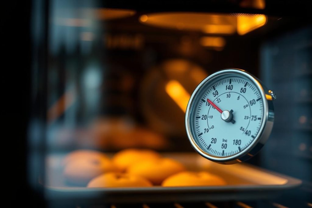 oven thermometer in use