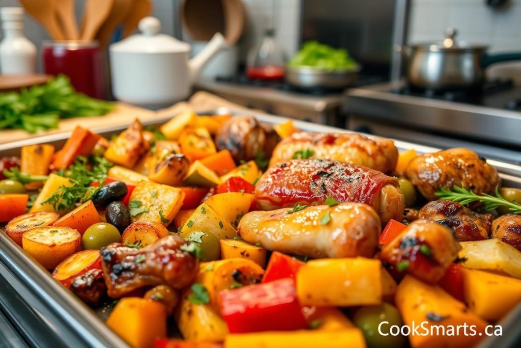 roasting vegetables and meats