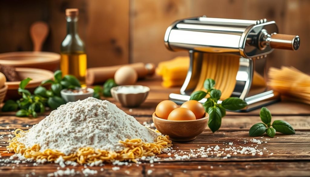 Homemade pasta ingredients