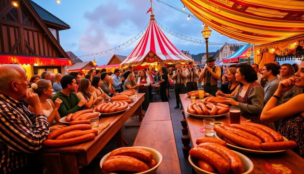 Oktoberfest celebration with bratwurst