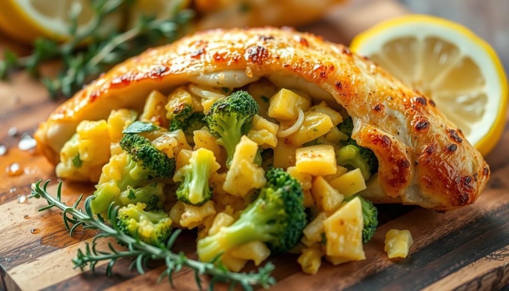 broccoli and cheddar stuffed chicken