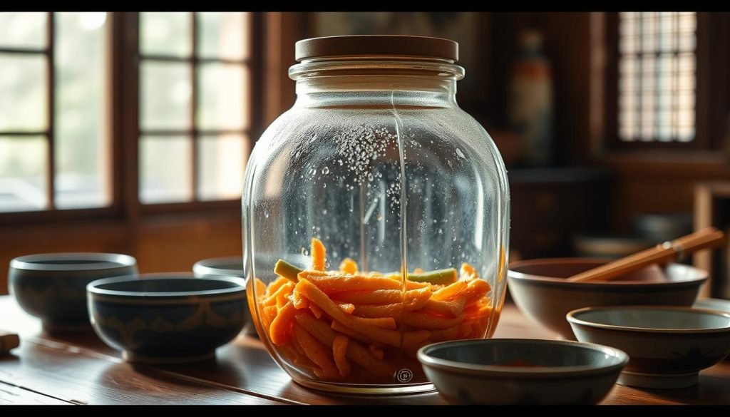 fermentation jar for kimchi preparation