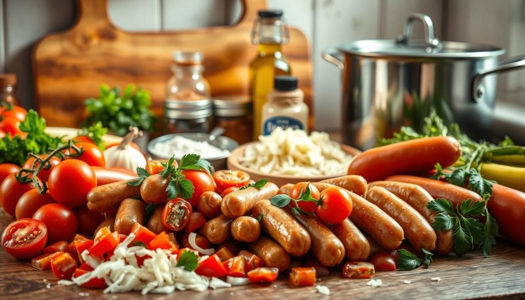 ingredients for Italian Sausage Casserole