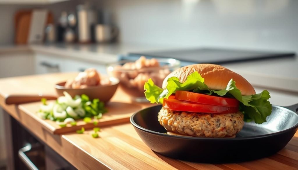 making juicy chicken burgers