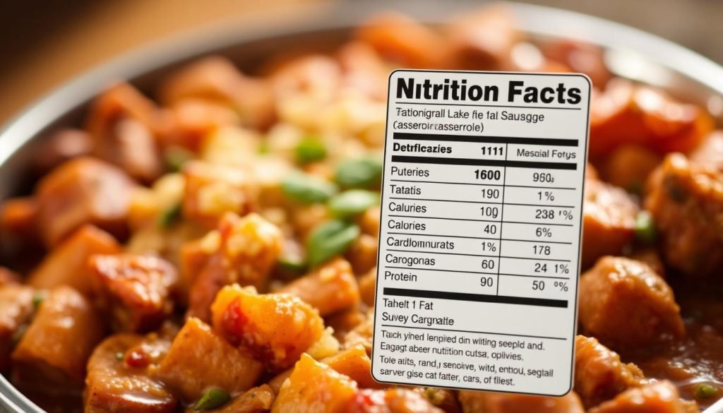 nutritional information Italian Sausage Casserole