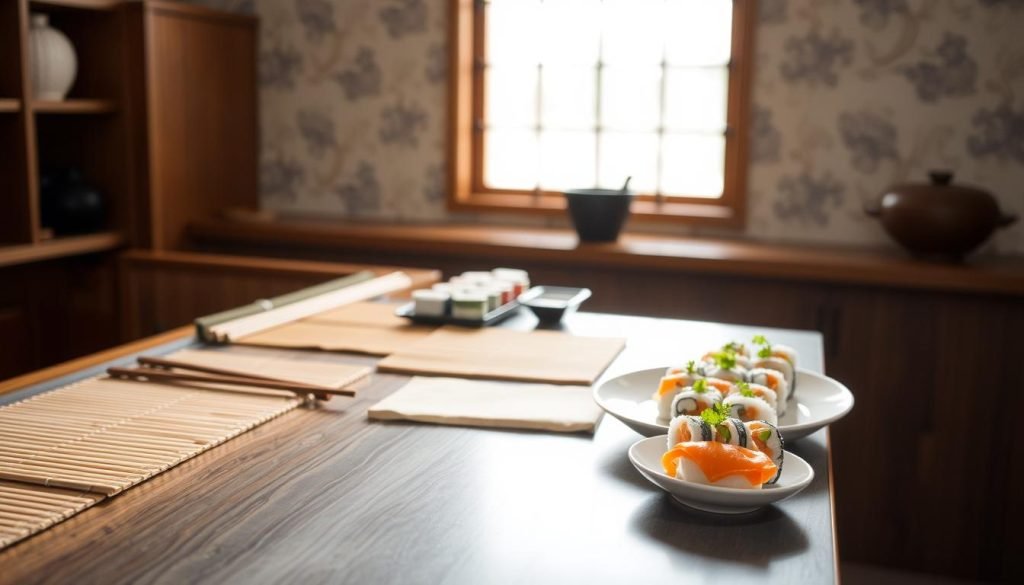 serving sushi