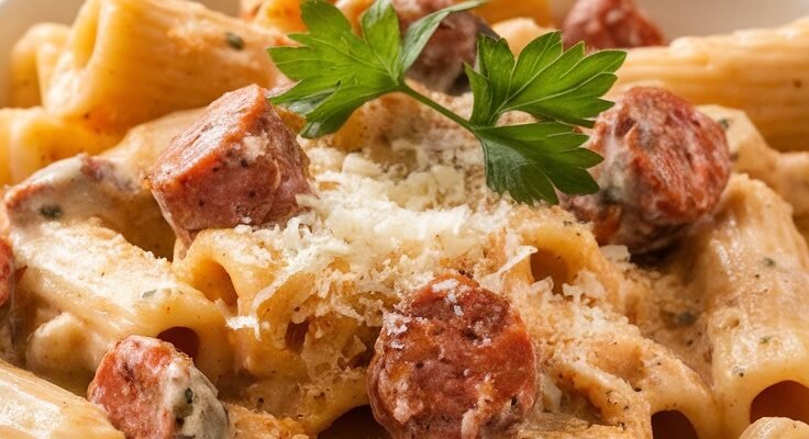Creamy Italian Sausage Rigatoni Pasta