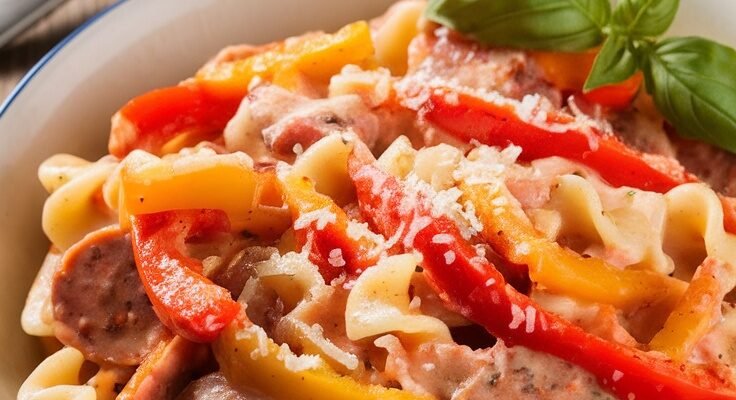 One-Pot Creamy Sausage and Peppers Pasta Recipe
