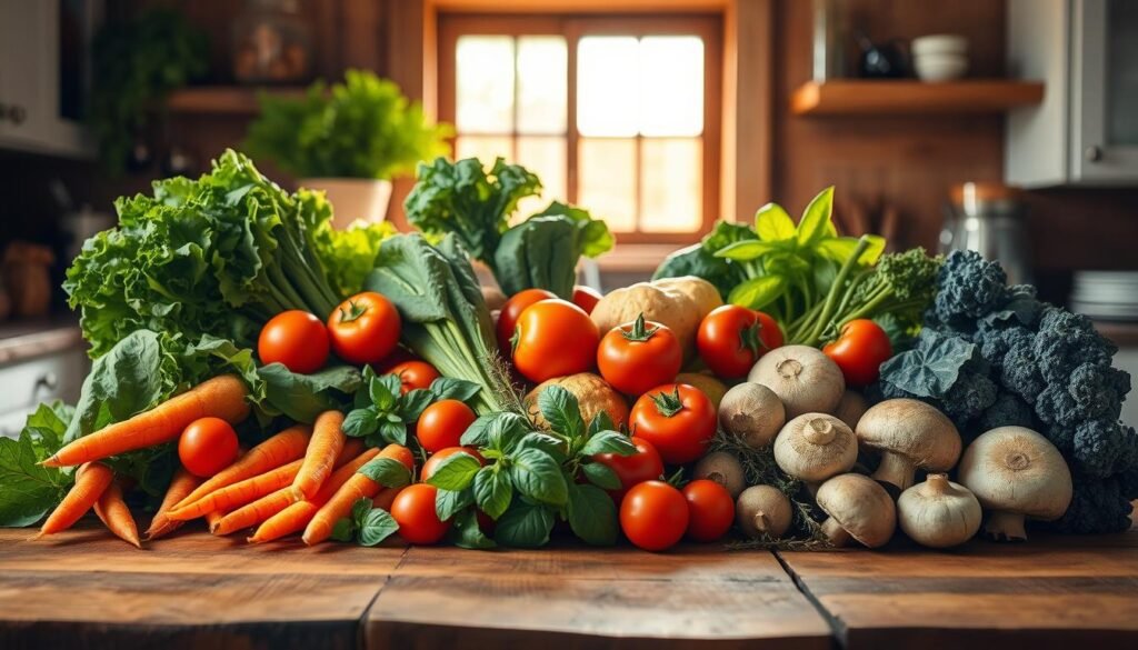 Fresh Produce Selection for Simple Vegetarian Recipes