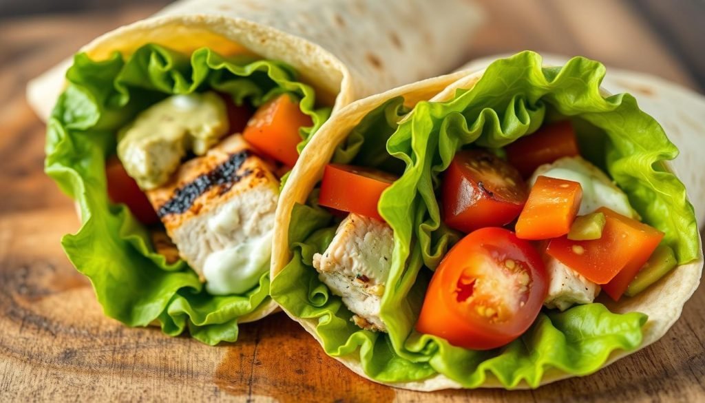 Healthy chicken wraps