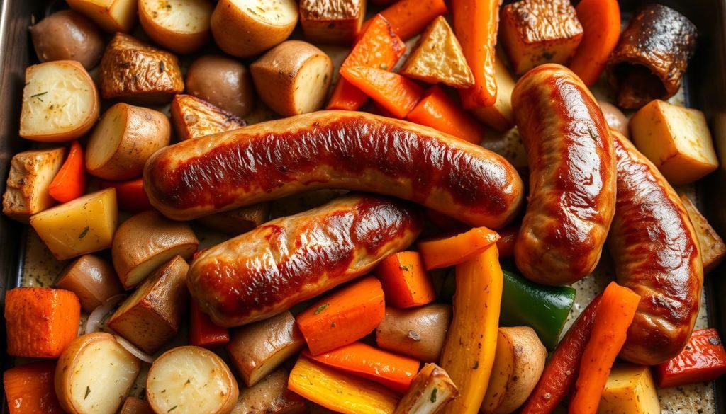 Sheet Pan Sausage with Roasted Veggies