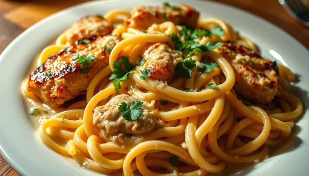 creamy garlic chicken pasta