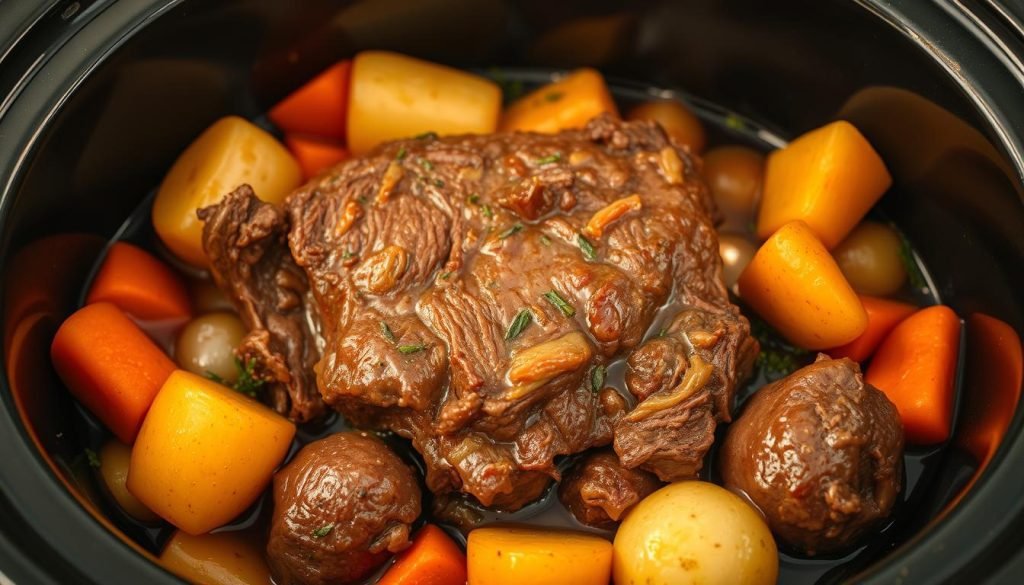 delicious crock pot pot roast with vegetables