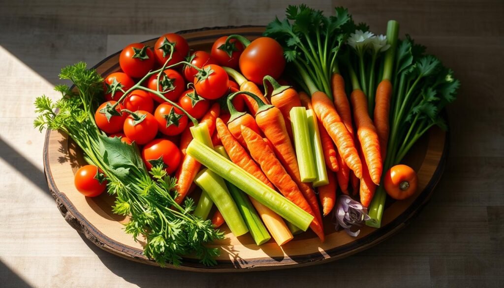 easter appetizers with fresh vegetables