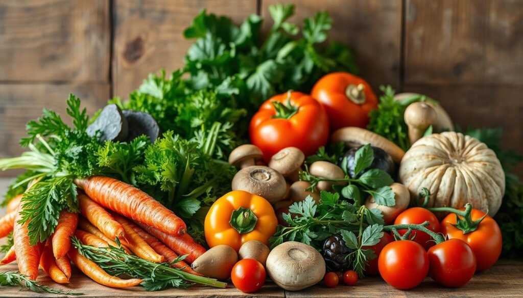 fresh vegetarian ingredients