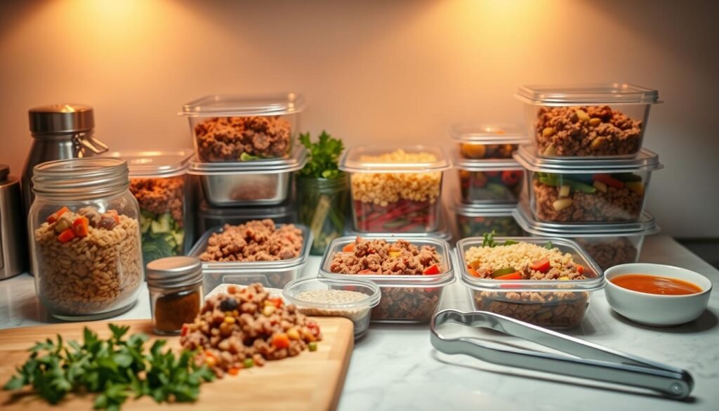 meal prep with ground beef