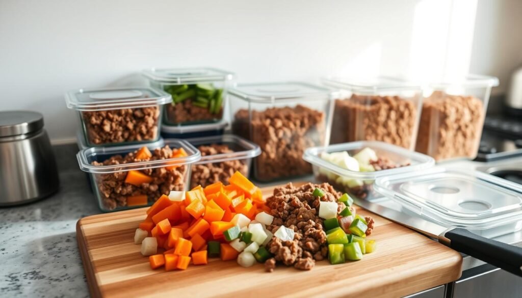 meal prep with ground beef