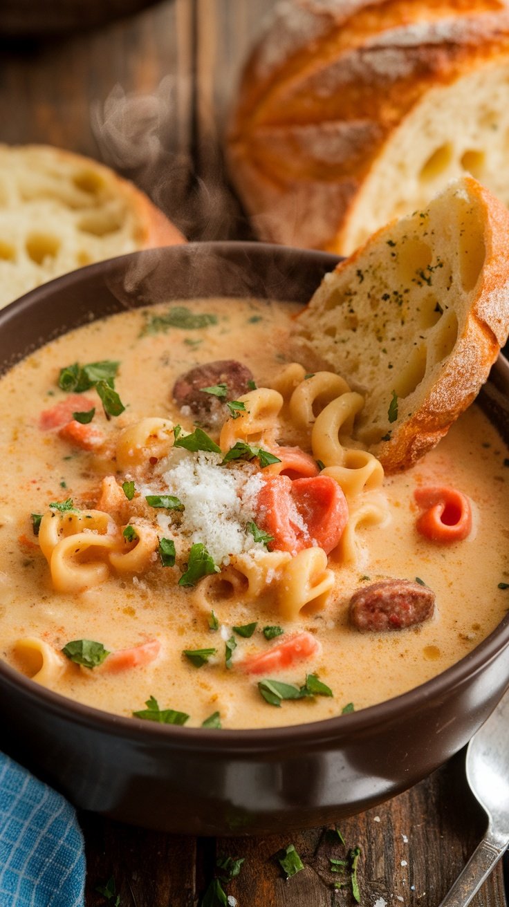 Rich and Flavorful Creamy Parmesan Italian Sausage Ditalini Soup
