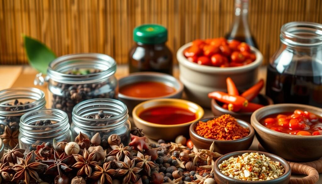 Asian spices and Asian sauces