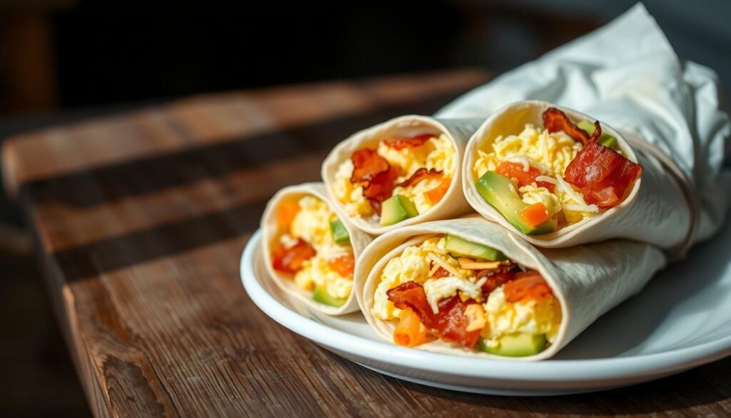 Breakfast wraps for a portable meal