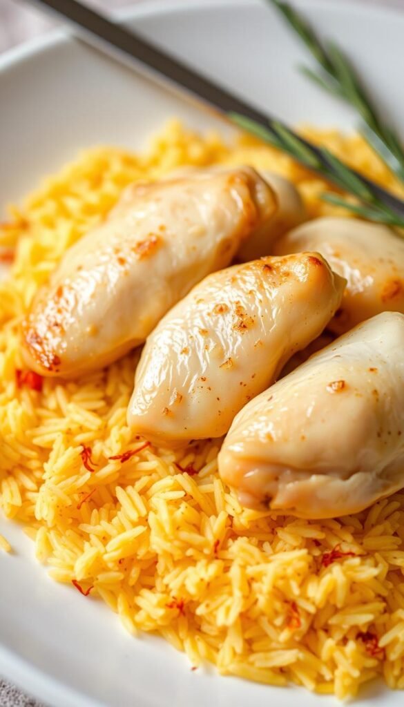 Chicken and saffron rice