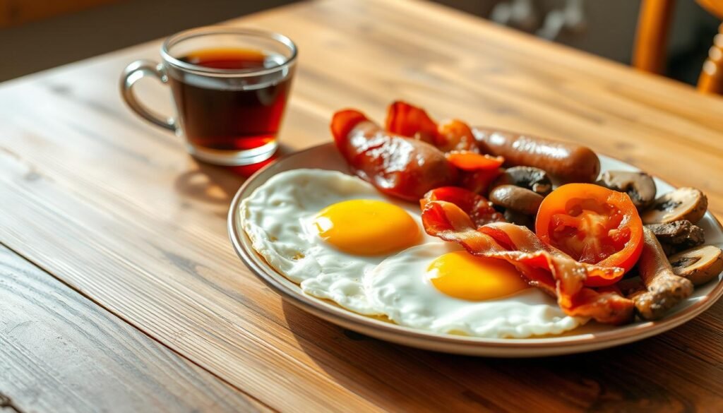 English breakfast with eggs English breakfast with eggs