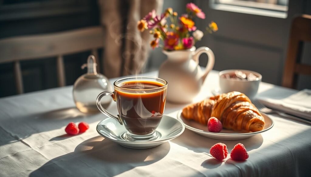French breakfast with coffee