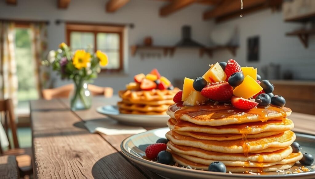 Healthy Fruit Pancakes and Waffles