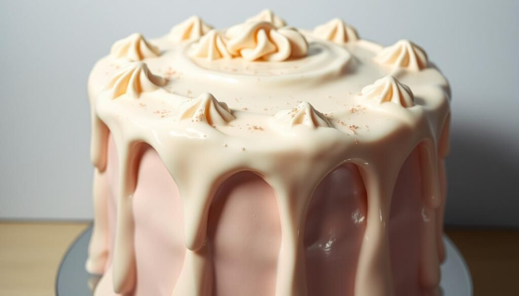 Ice cream cake decoration frosting stability