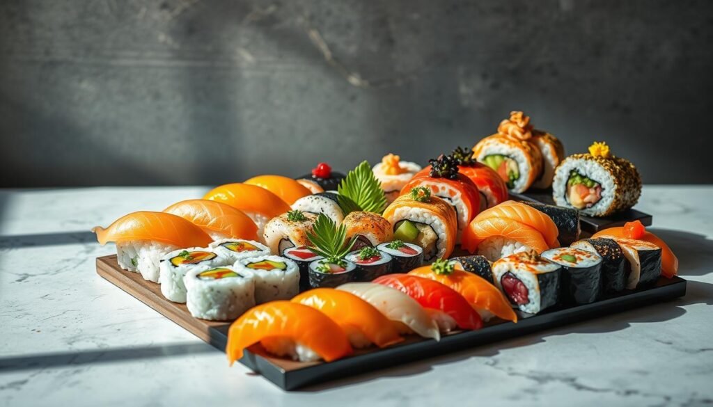 Japanese sushi dishes