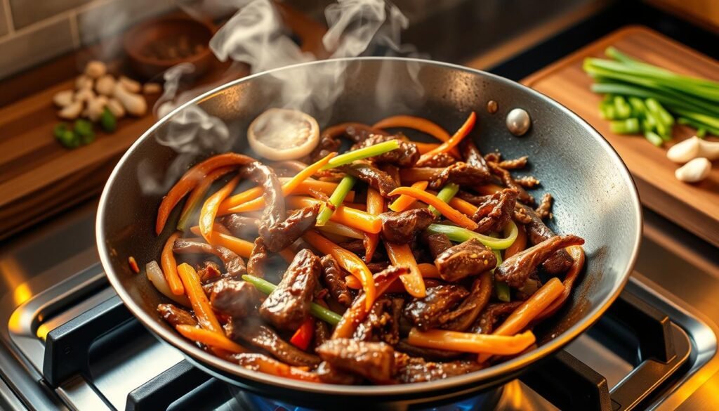 Korean stir fry cooking