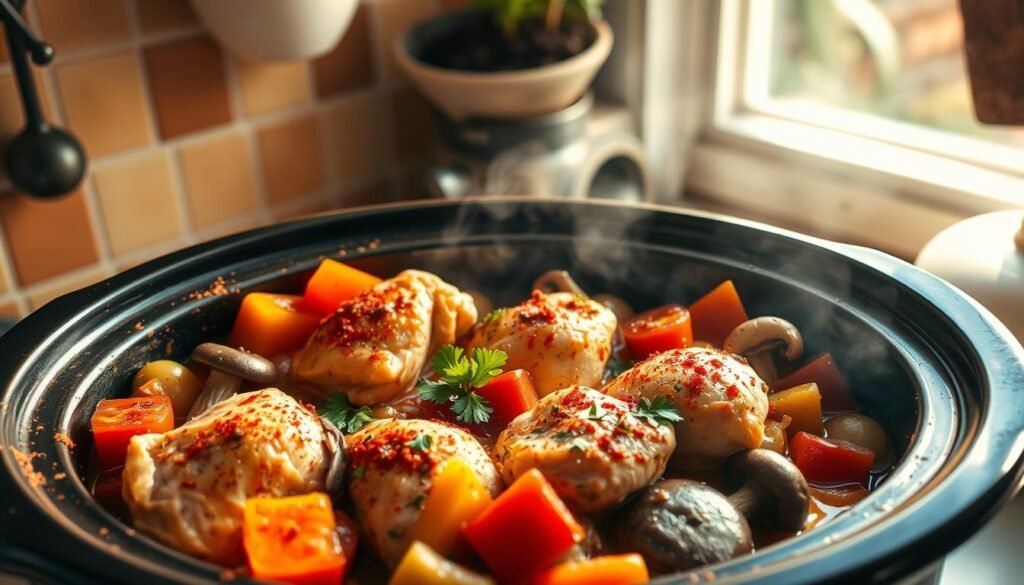 Mediterranean crockpot chicken
