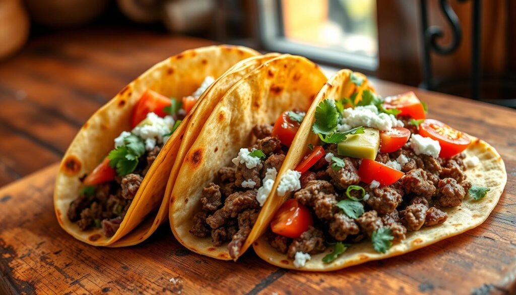 Mexican ground beef tacos