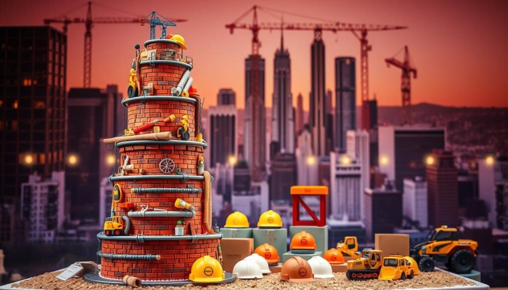 Multi-Tiered Construction Cakes