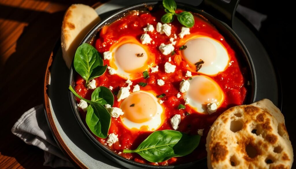 Shakshuka with Feta and Spinach