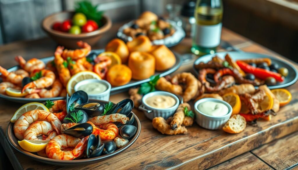 Spanish seafood tapas