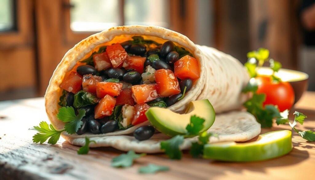 Veggie Breakfast Burrito with Black Beans