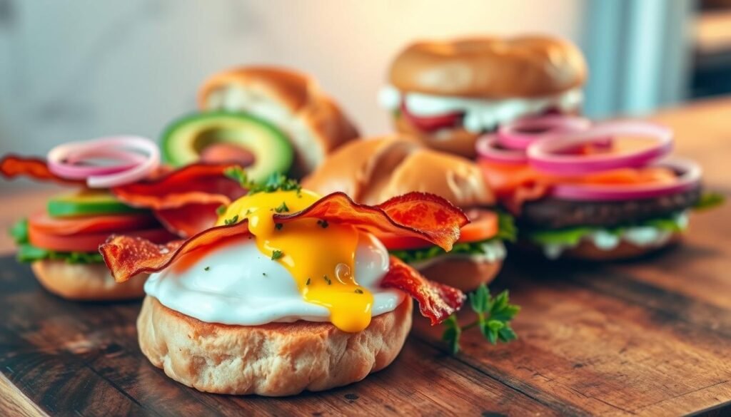 artistic breakfast sandwich creations