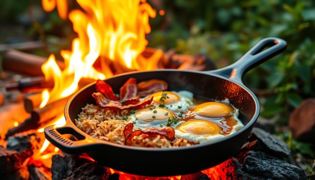 cast iron skillet camping breakfasts
