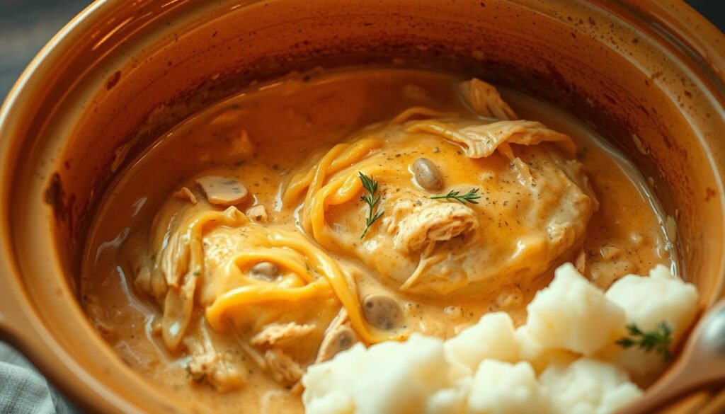 cheesy crockpot chicken